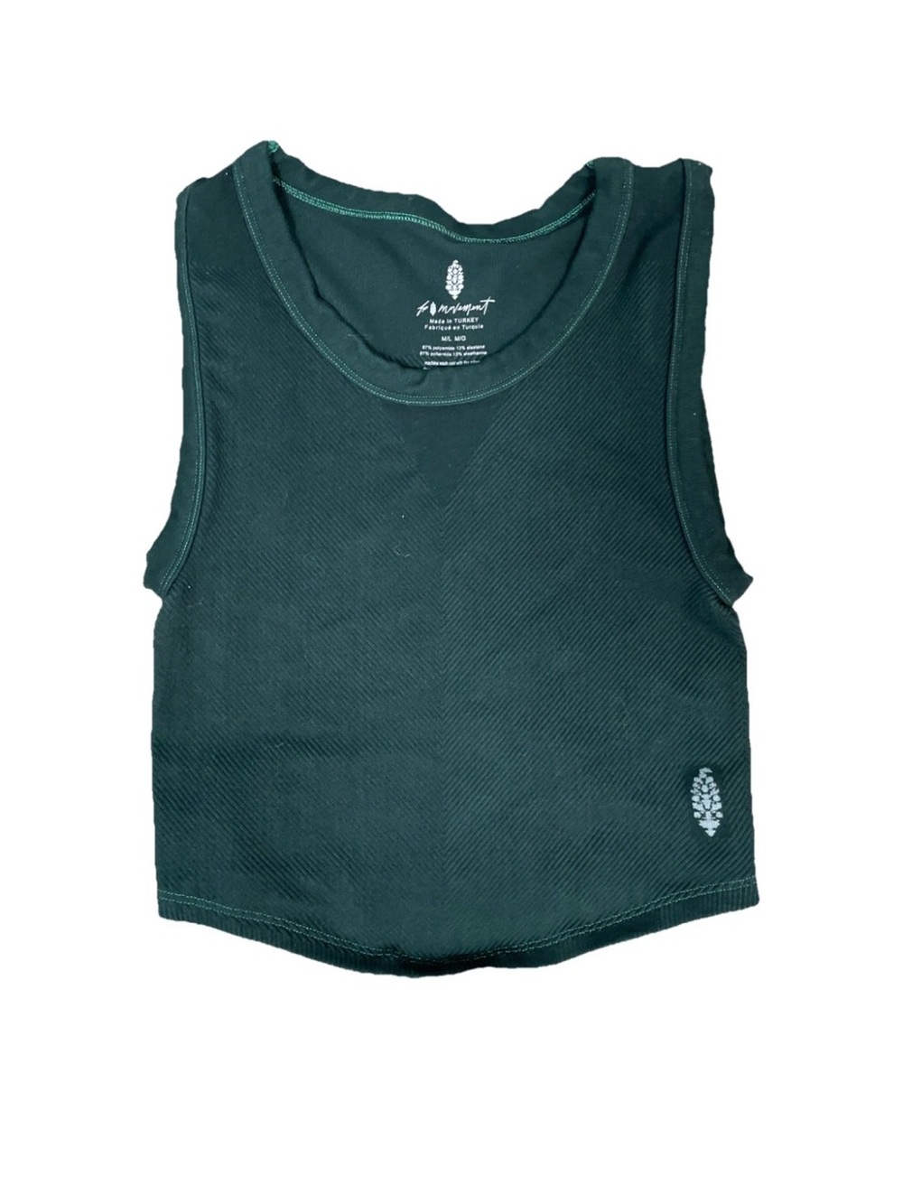 FP Movement Womens M/L Free Throw Muscle Tank Dark Green Cropped Fitted